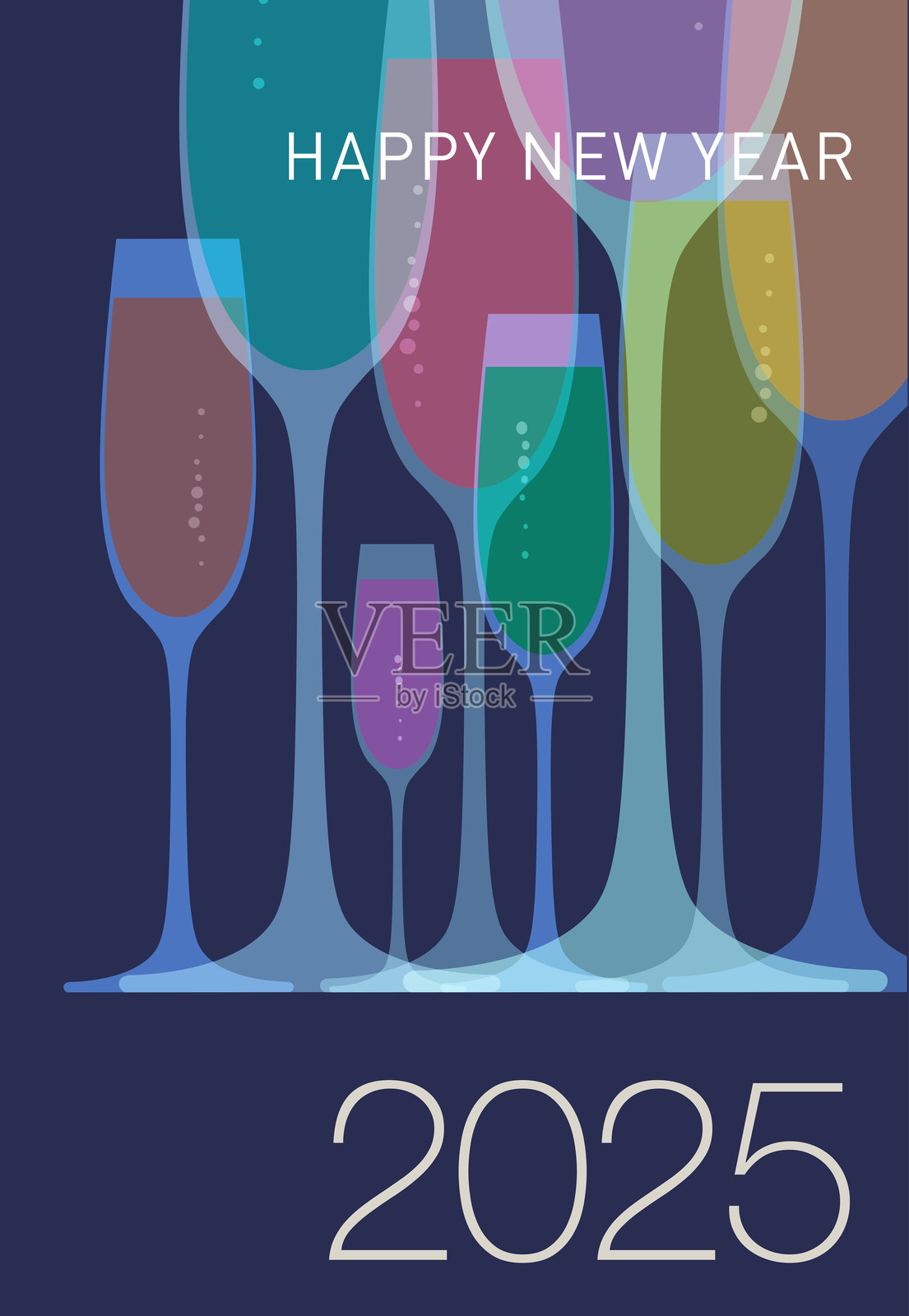 新年快乐 2025插画图片素材