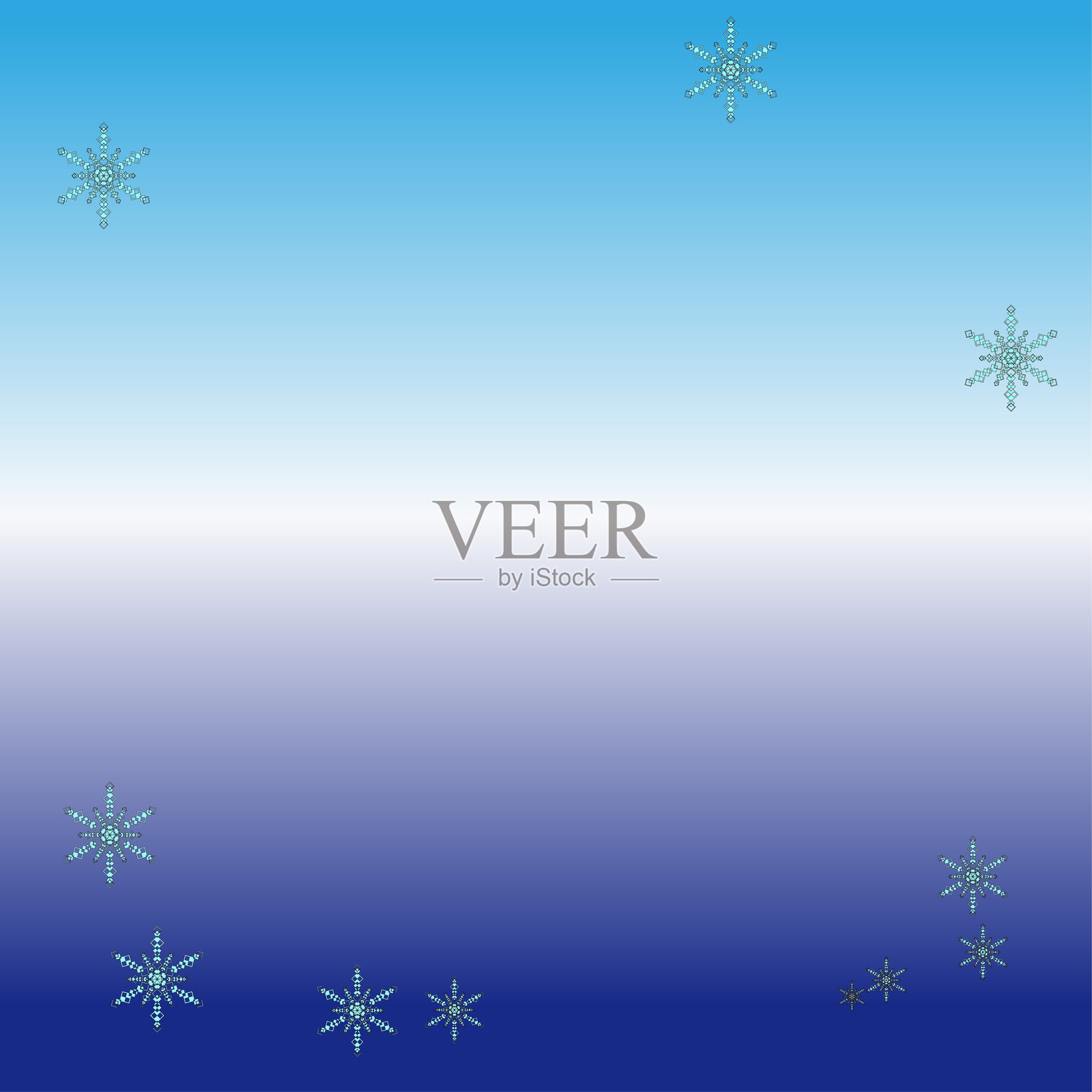 雪花背景渐变，上下分布插画图片素材