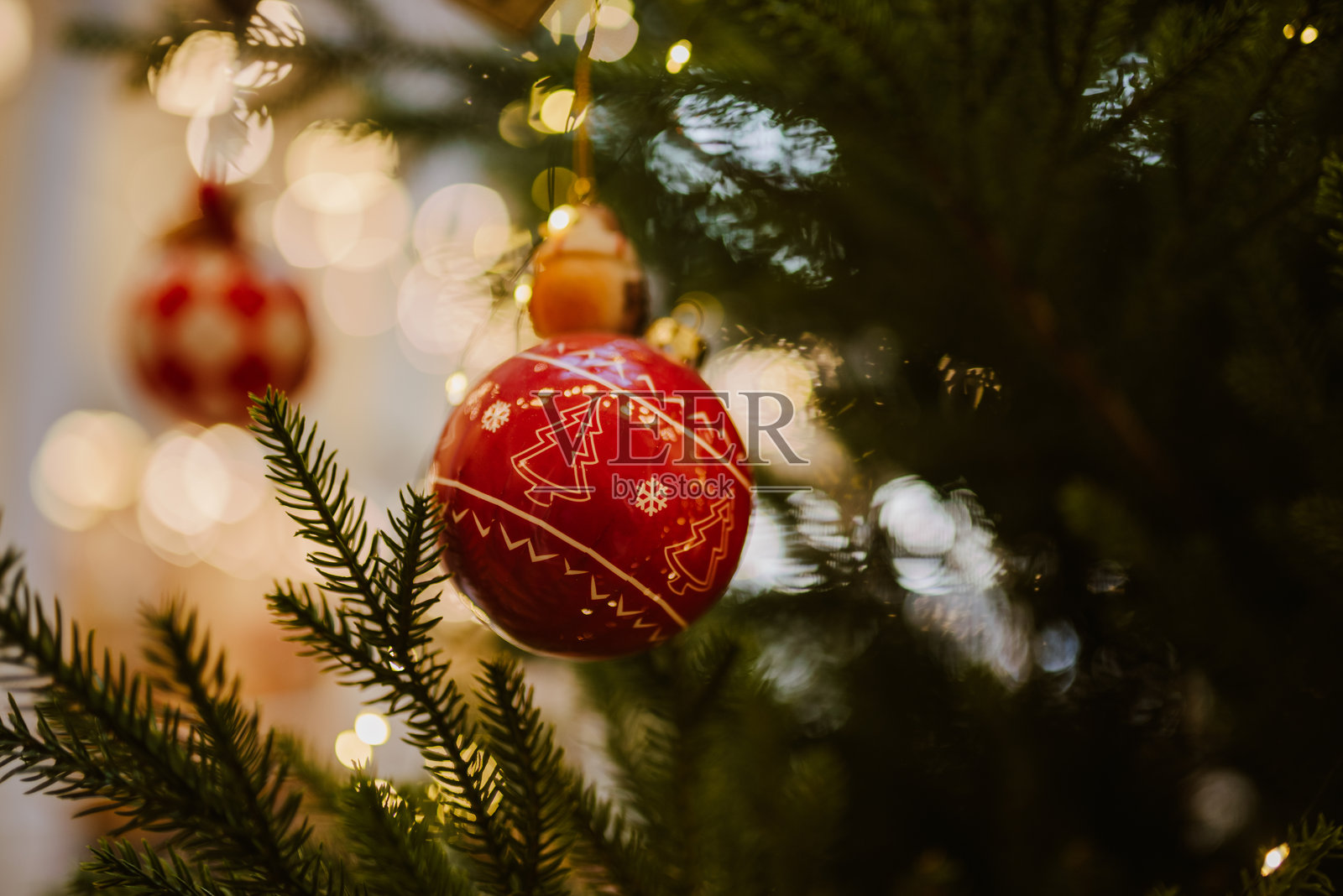 圣诞树的细节照片摄影图片