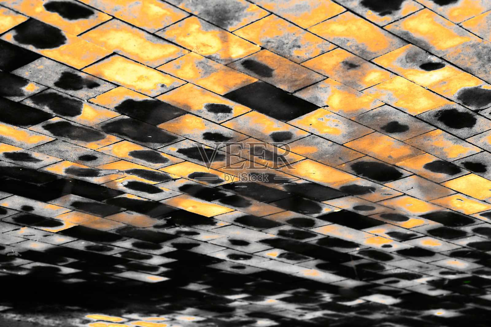 黄色黑色超现实主义瓷砖未来感表面照片摄影图片