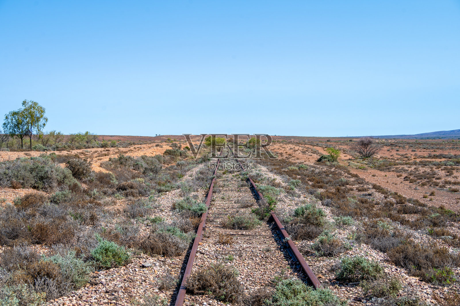 南澳大利亚偏远地区废弃的甘铁路照片摄影图片