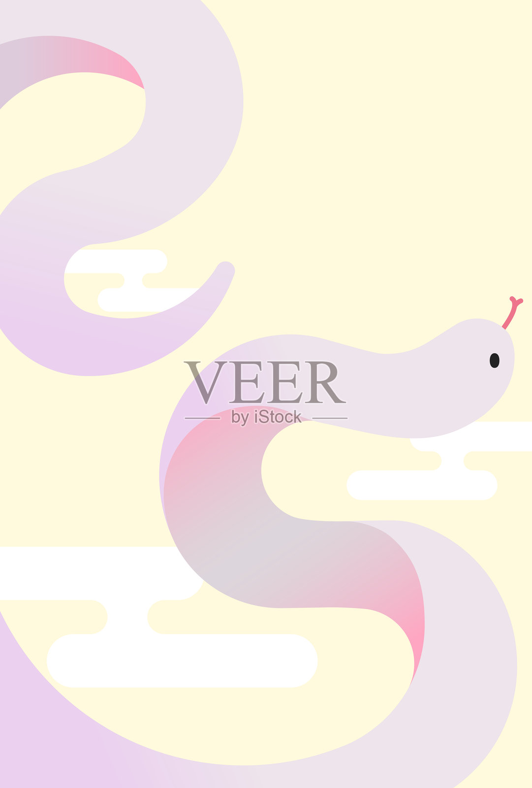 2025年新年贺卡，带有25形状的蛇图案插画图片素材