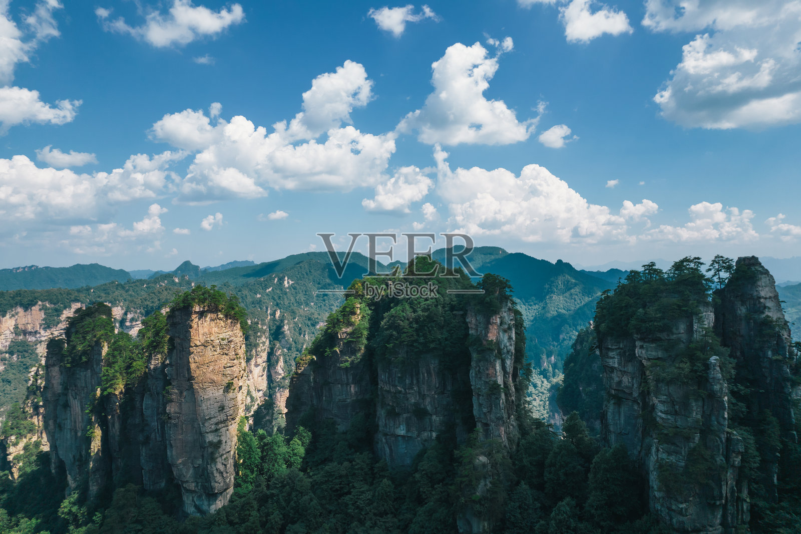 中国张家界的壮丽景观鸟瞰图照片摄影图片