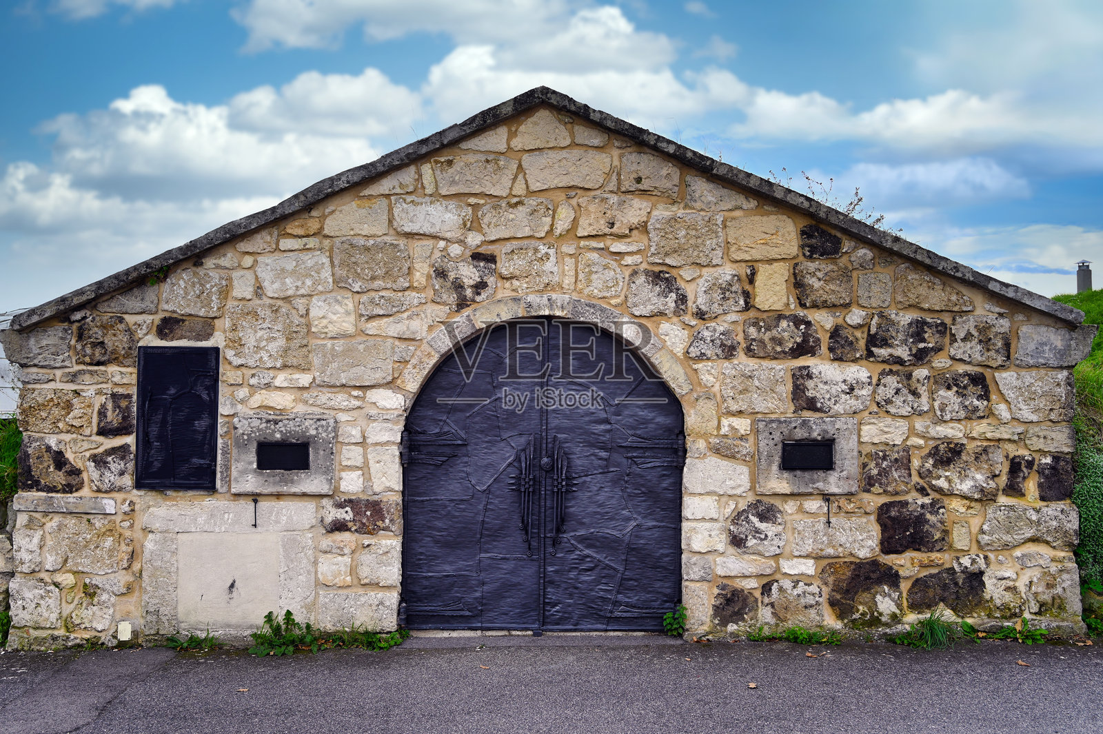 奥地利布尔根兰州普尔巴赫的凯勒巷酒窖照片摄影图片