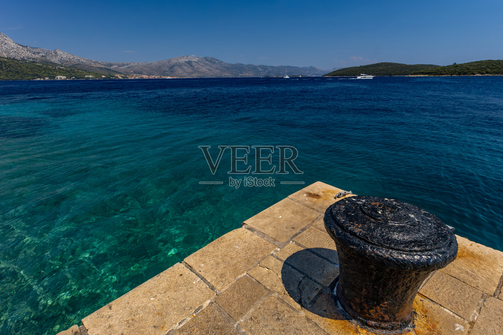 科尔丘拉岛上的古镇，这里是著名探险家马可·波罗出生和生活的城市照片摄影图片