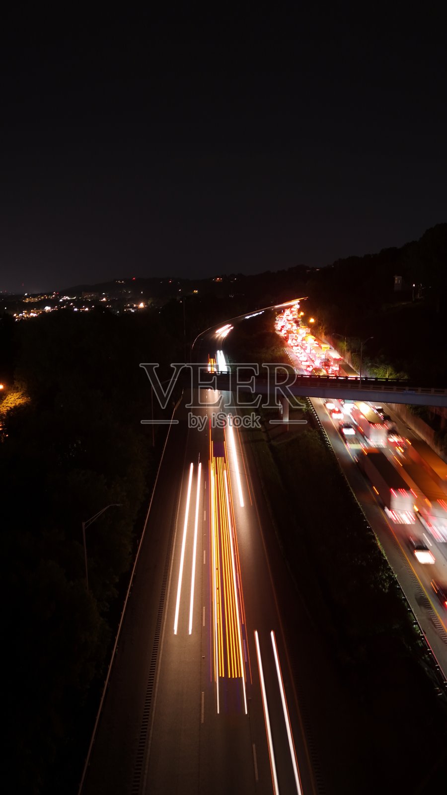 城市夜景的长时间曝光摄影照片摄影图片