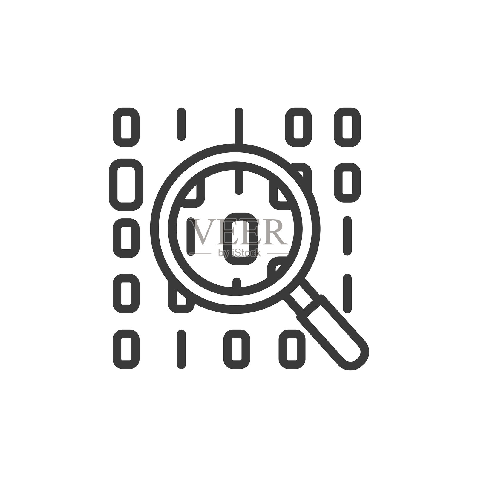 代码审查，线条设计图标。代码、审查、质量、反馈、开发、编程、协作，白色背景矢量图。可编辑线条的代码审查图标。插画图片素材