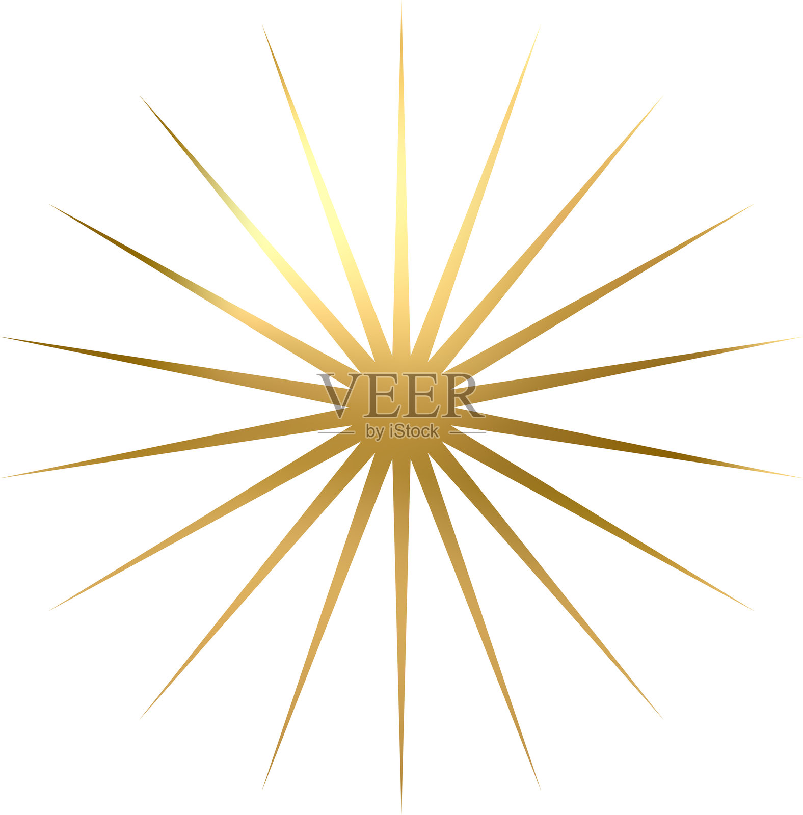 金色星星图标。奢华的金色星星标志。圣诞装饰。插画图片素材