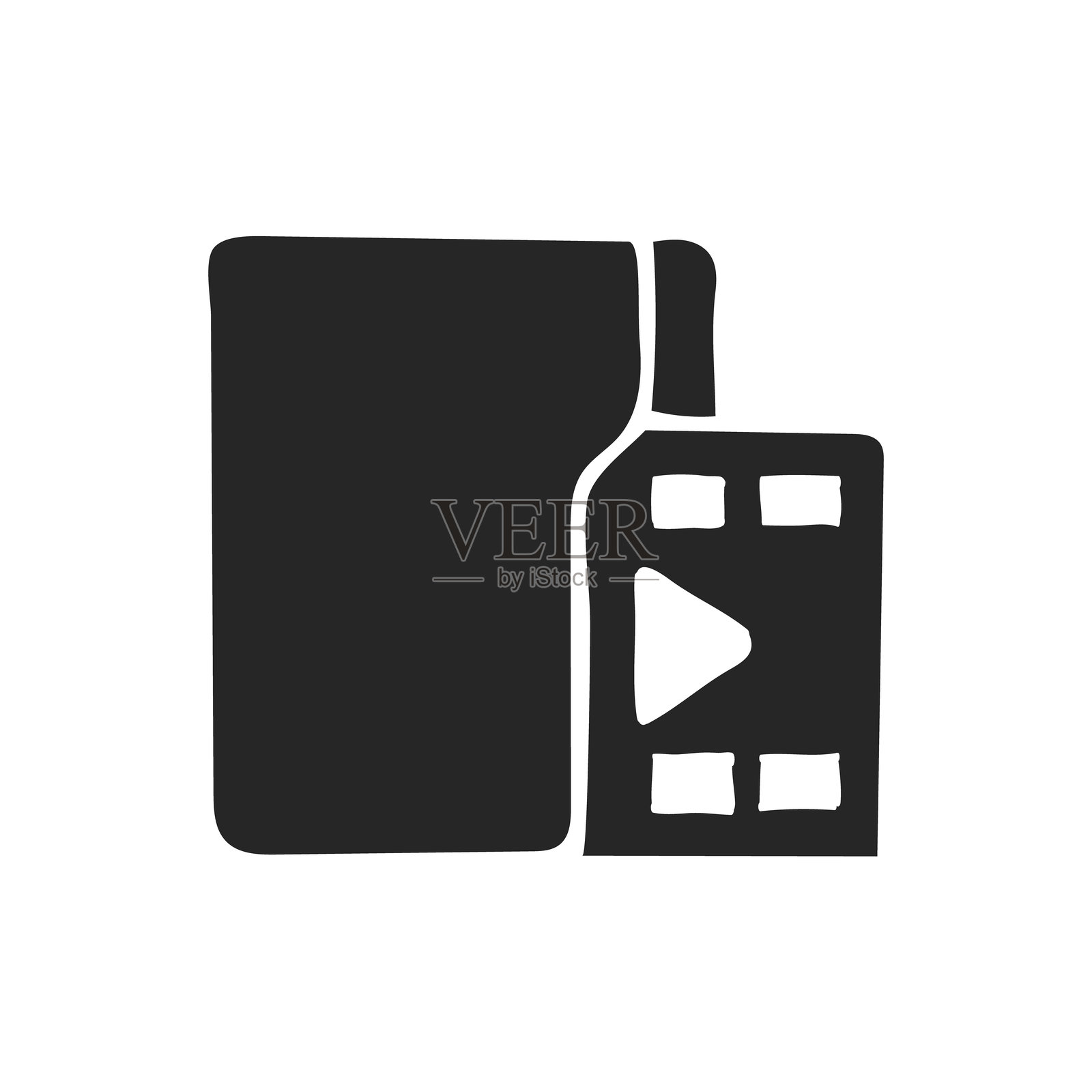 手绘图标 电影文件夹插画图片素材