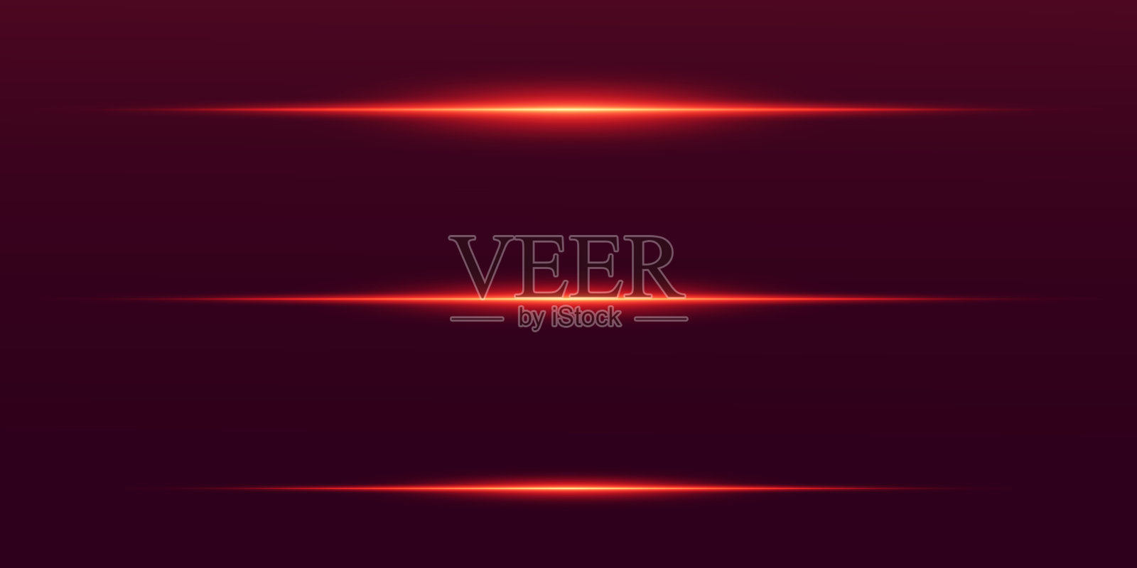 红色霓虹灯效果，水平线条。矢量插图插画图片素材