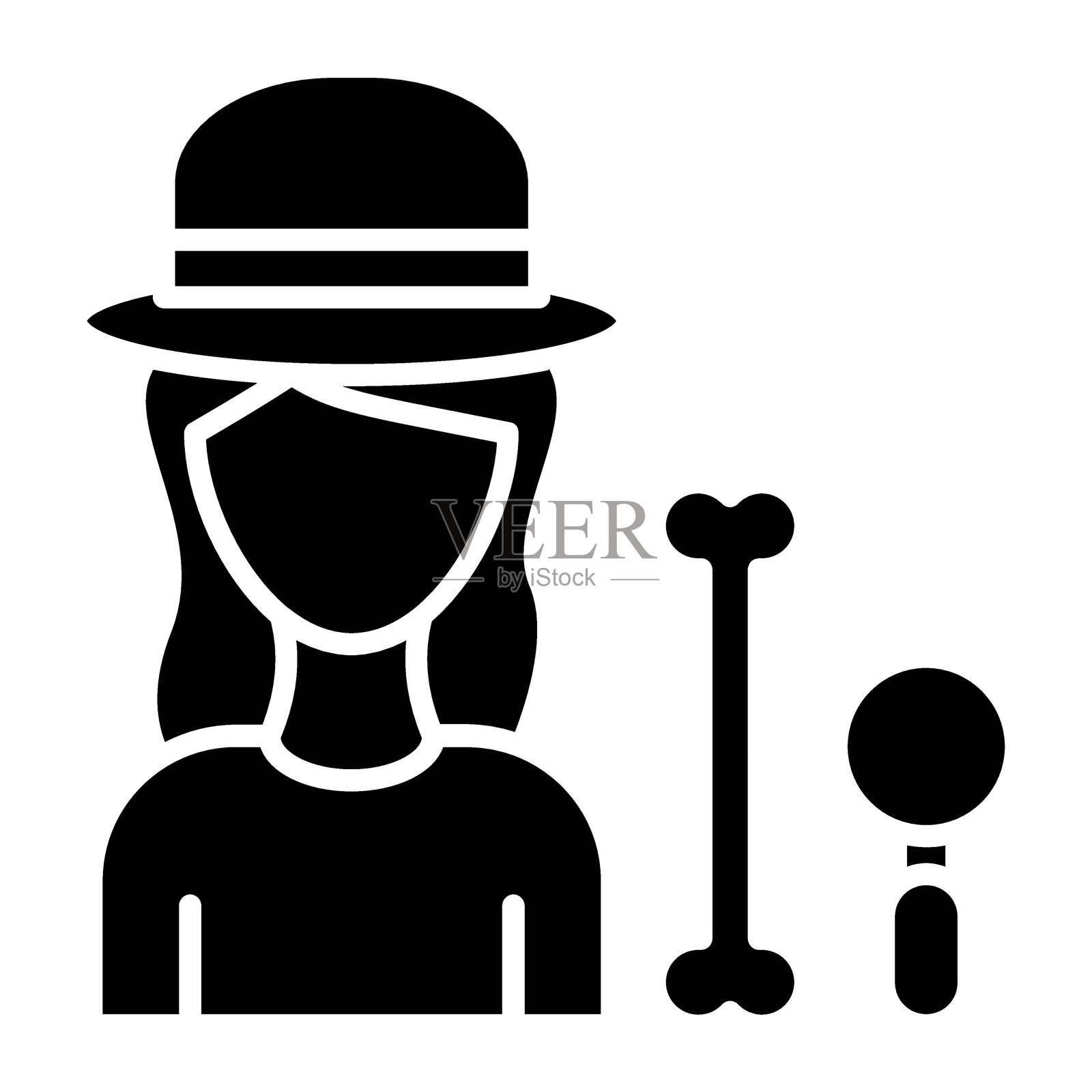 考古学家女性图标风格插画图片素材