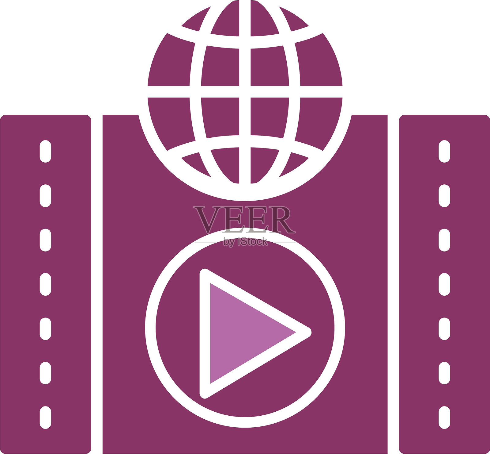 视频广告图标双色图标插画图片素材