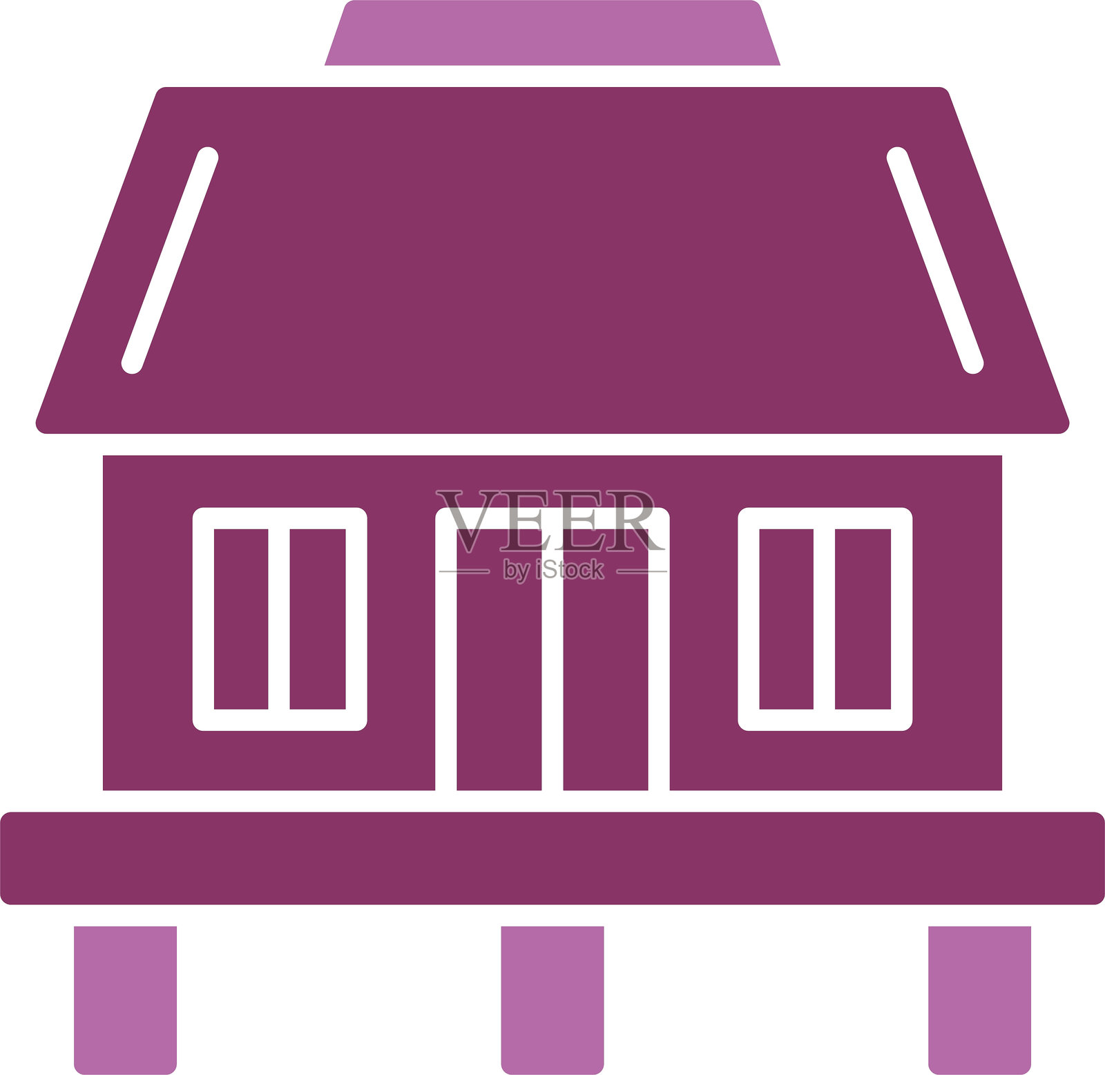 小屋图标双色设计插画图片素材