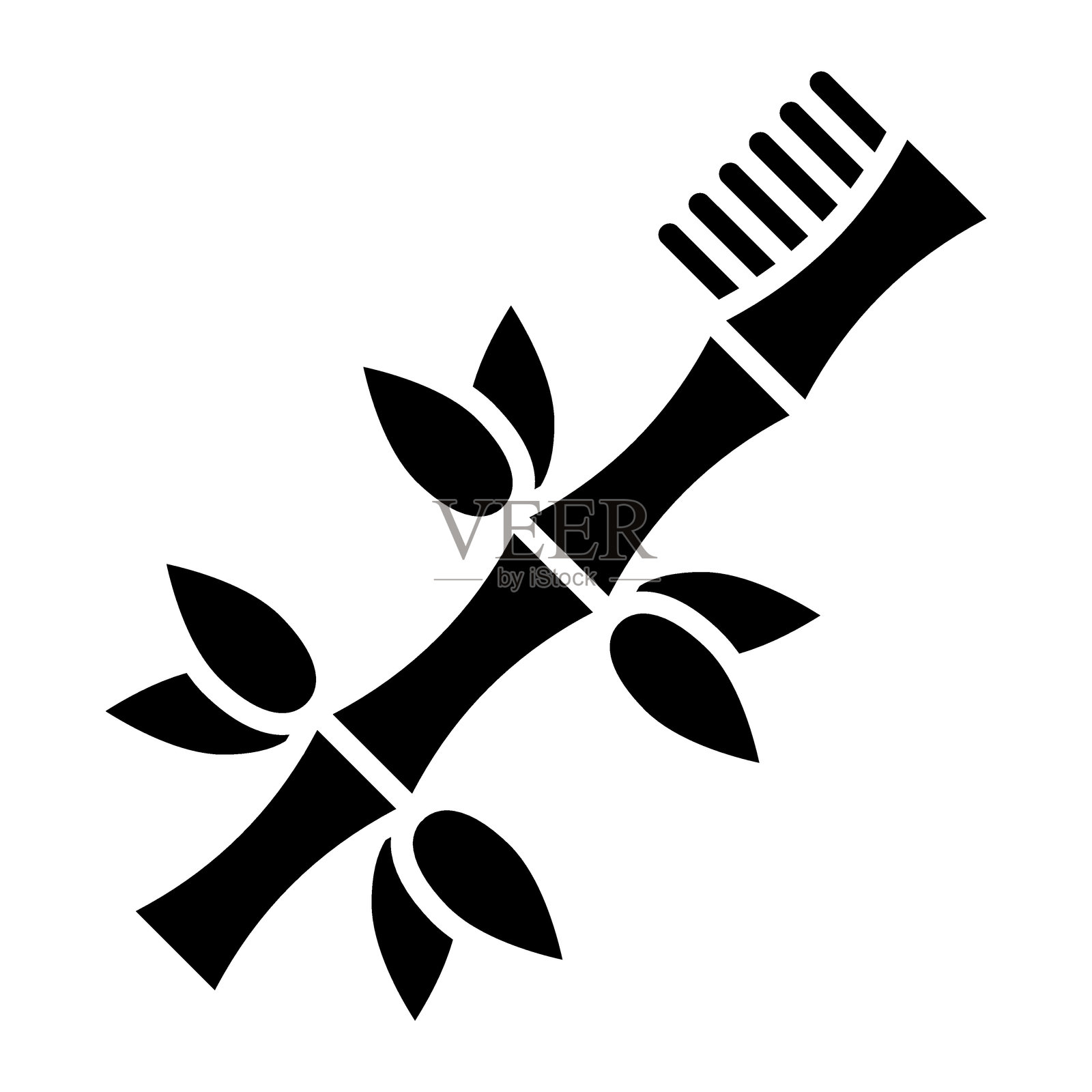 竹牙刷图标风格插画图片素材