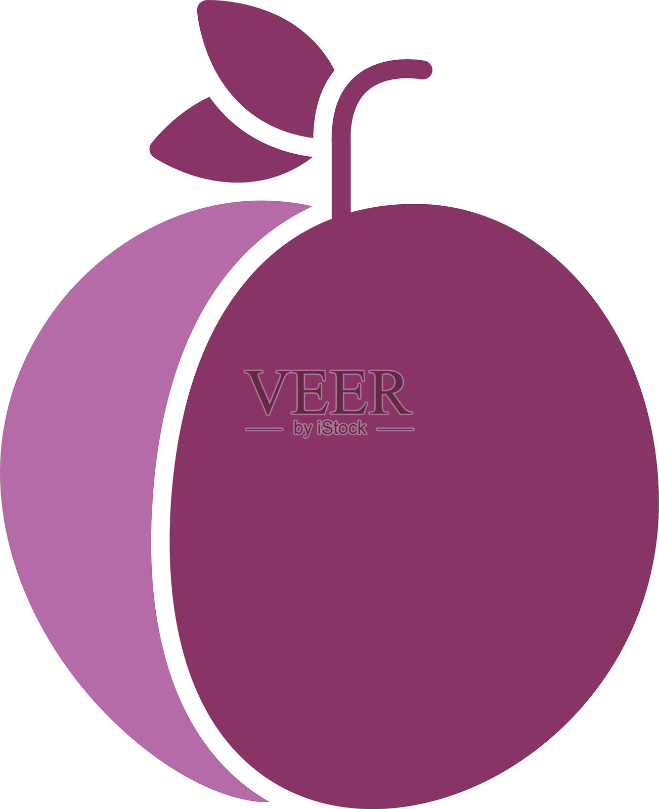 桃子图标双色设计插画图片素材