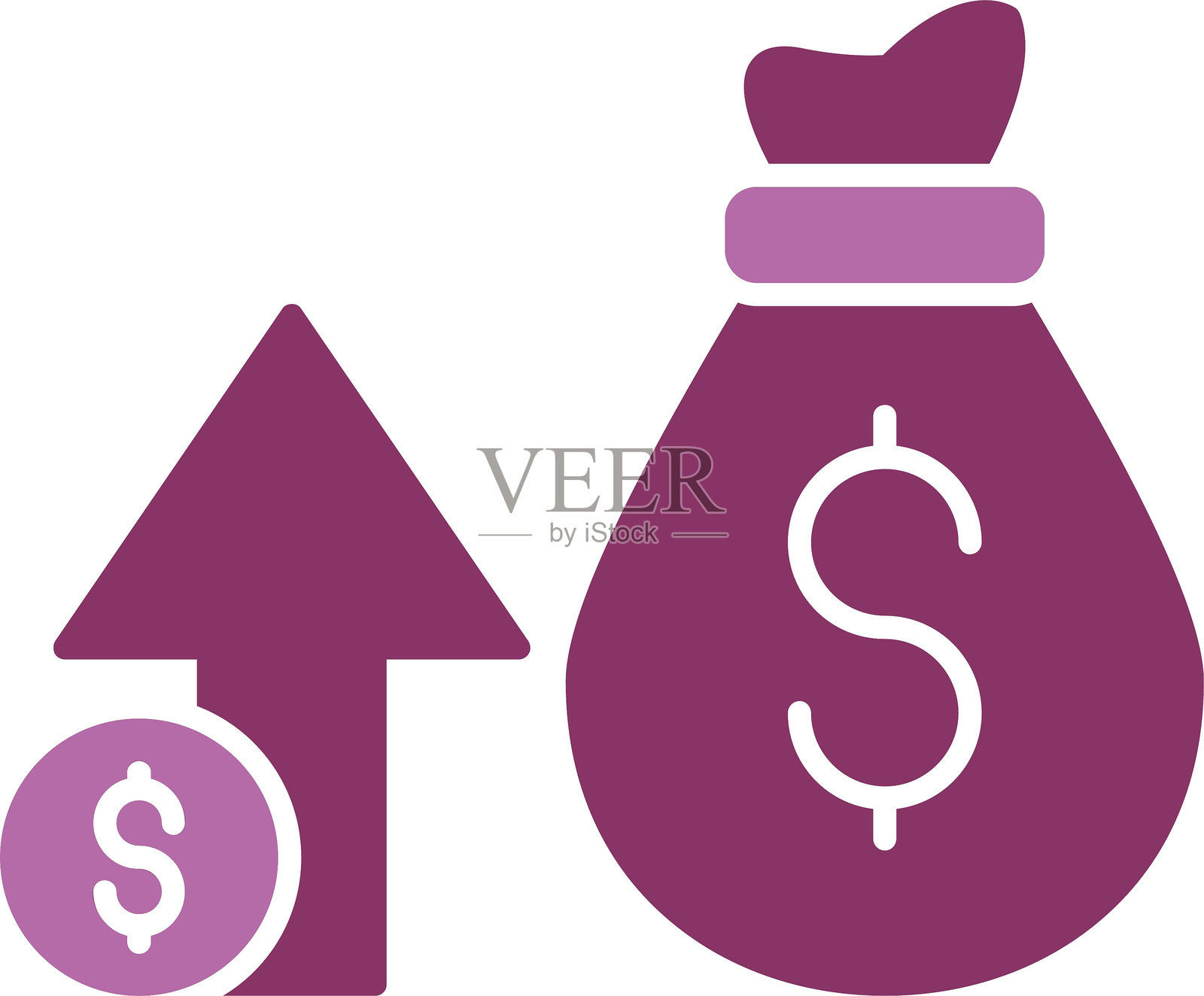 利润图标双色设计插画图片素材