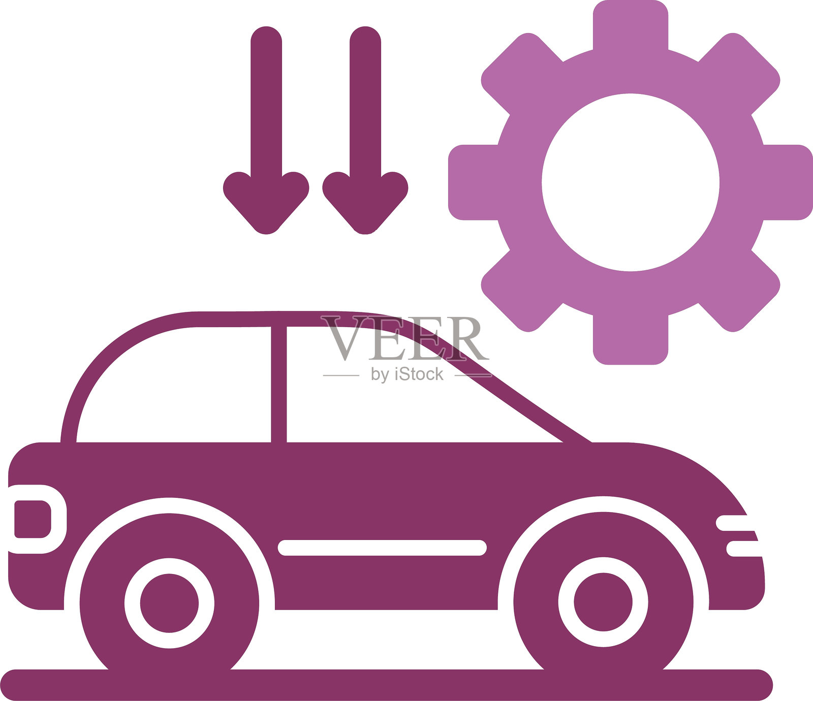 汽车设置图标双色图标插画图片素材