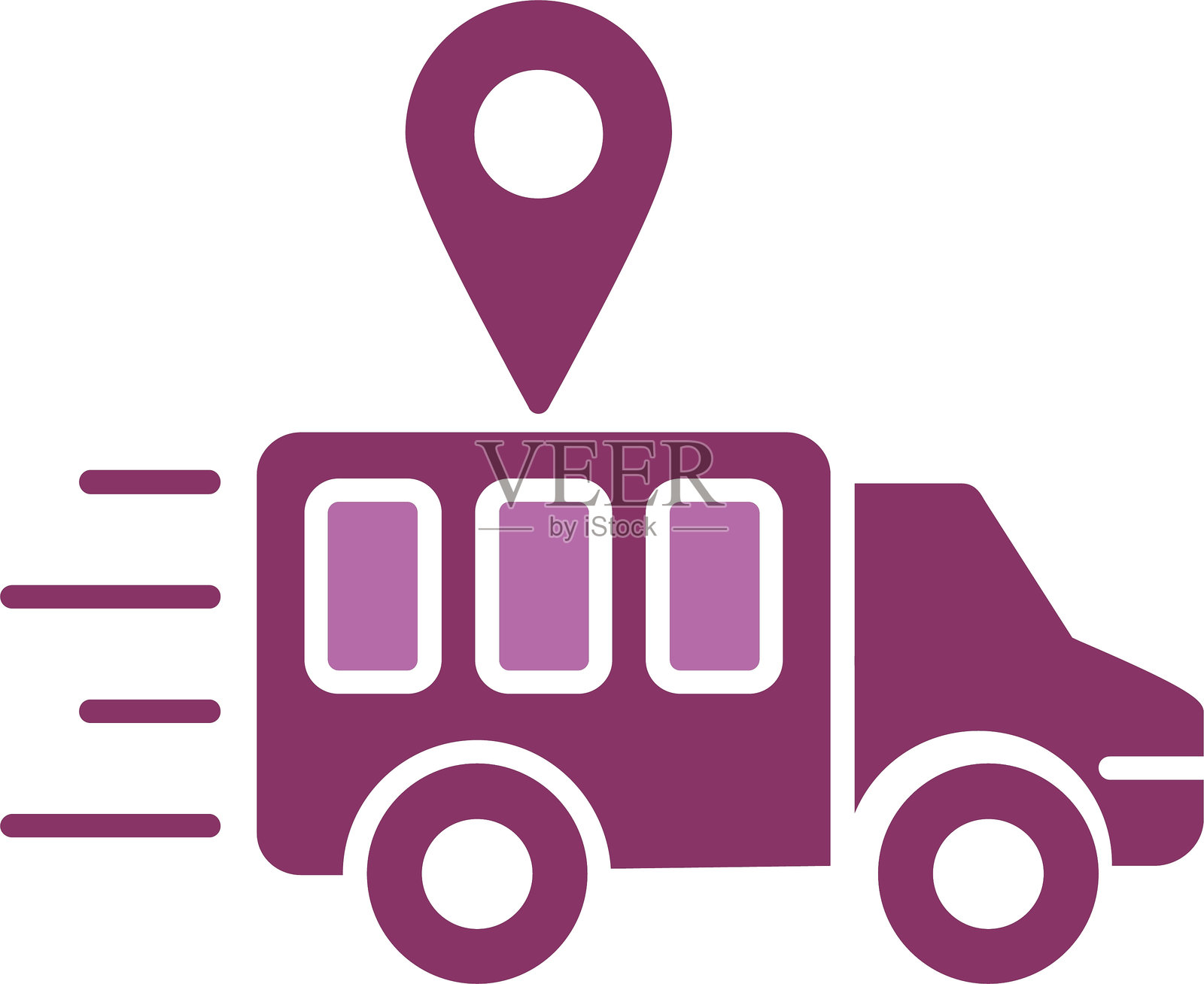 双色图标的轨迹字形插画图片素材