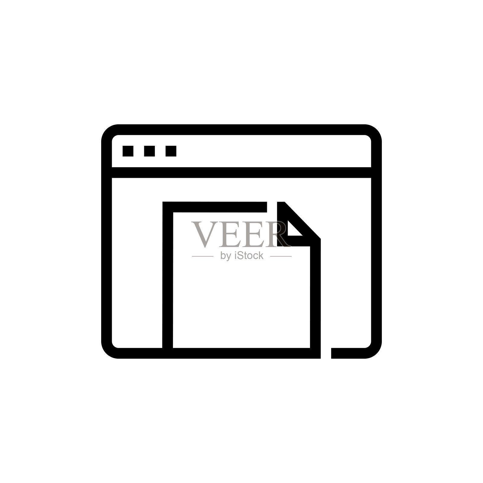 网页，互联网浏览器线条图标。插画图片素材