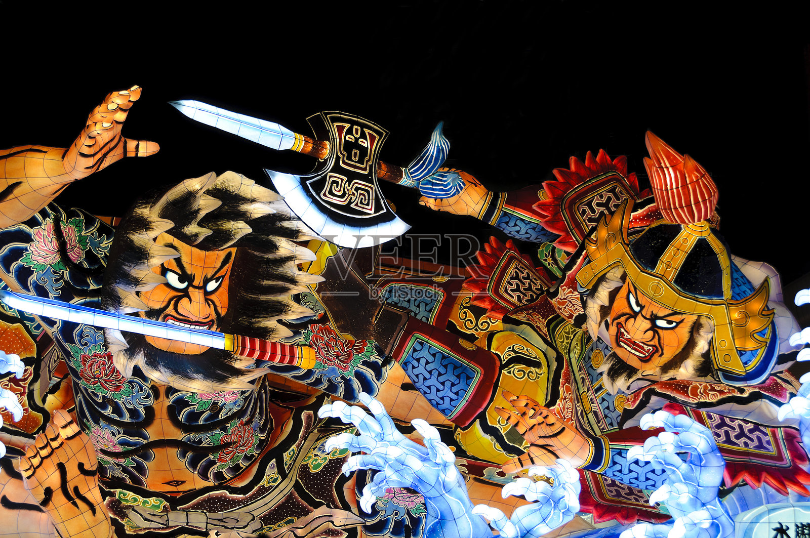日本青森的 Nebuta 节灯笼照片摄影图片
