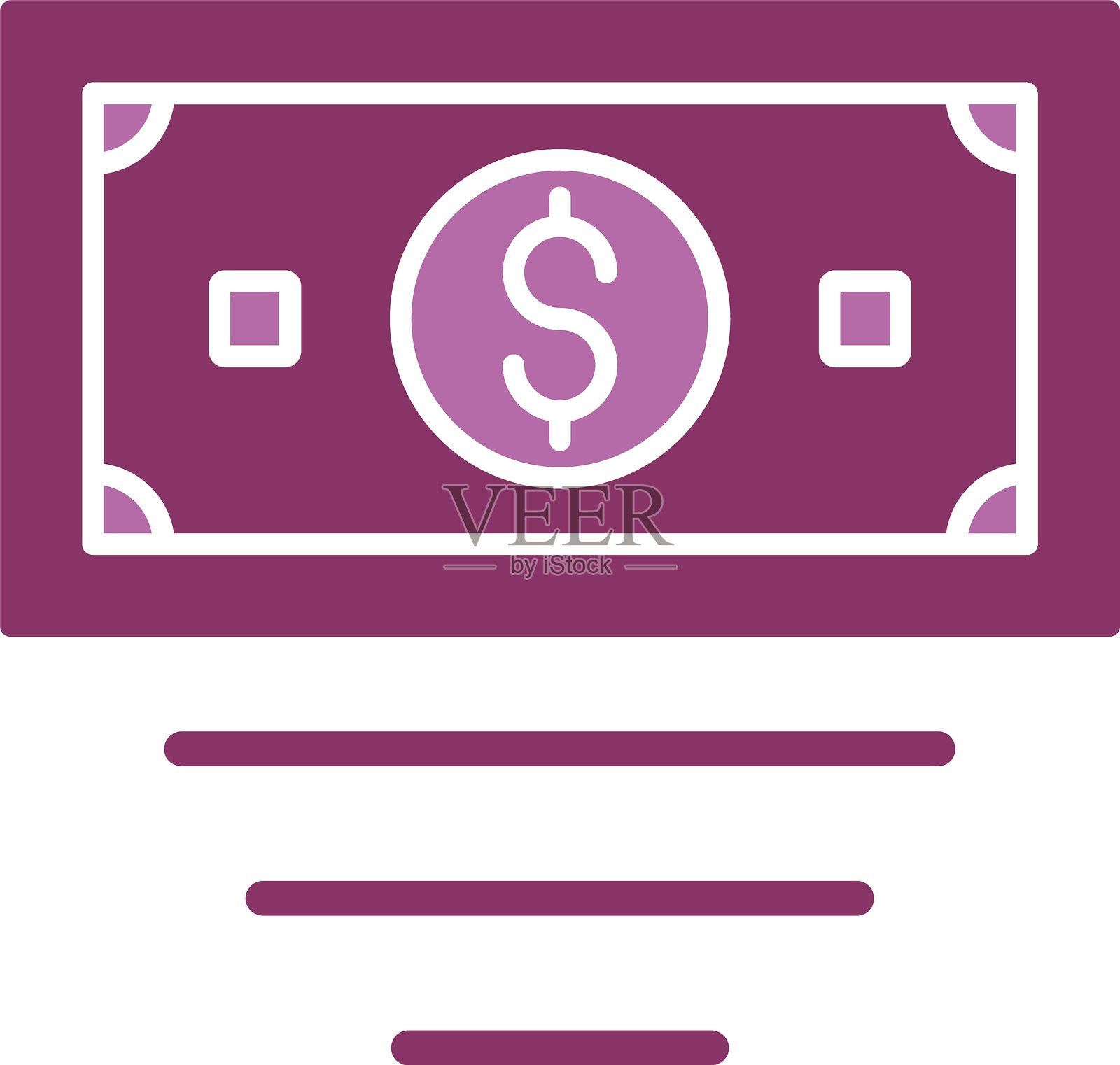 双色金钱图标插画图片素材