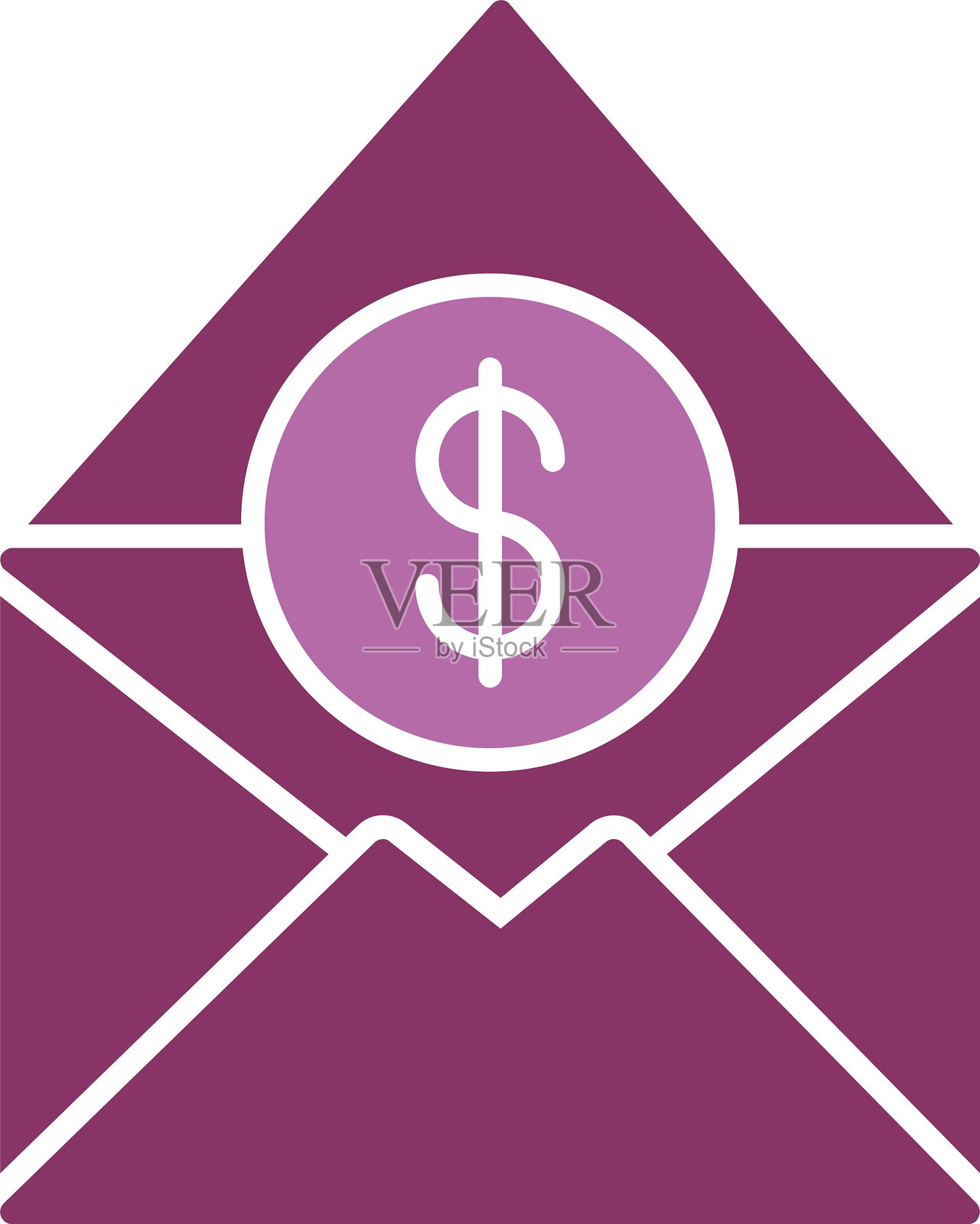 薪资邮件图标双色设计插画图片素材