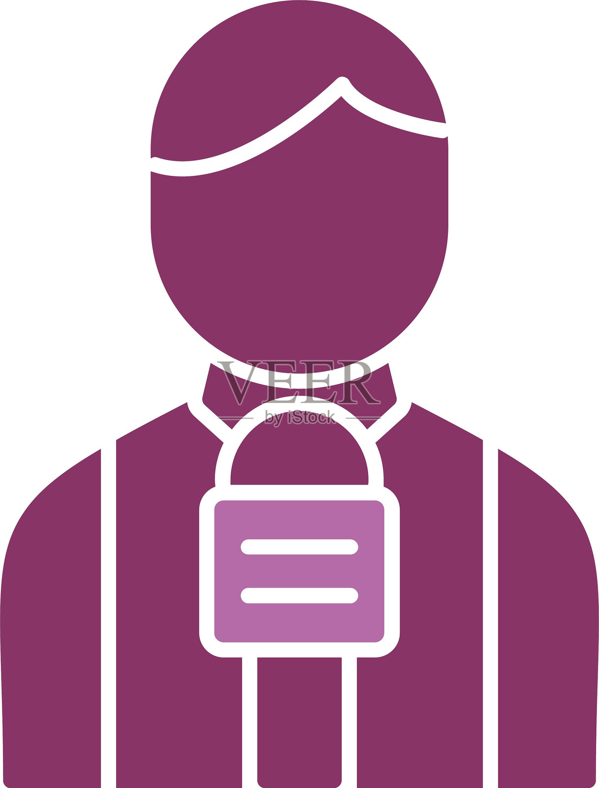 记者图标双色设计插画图片素材