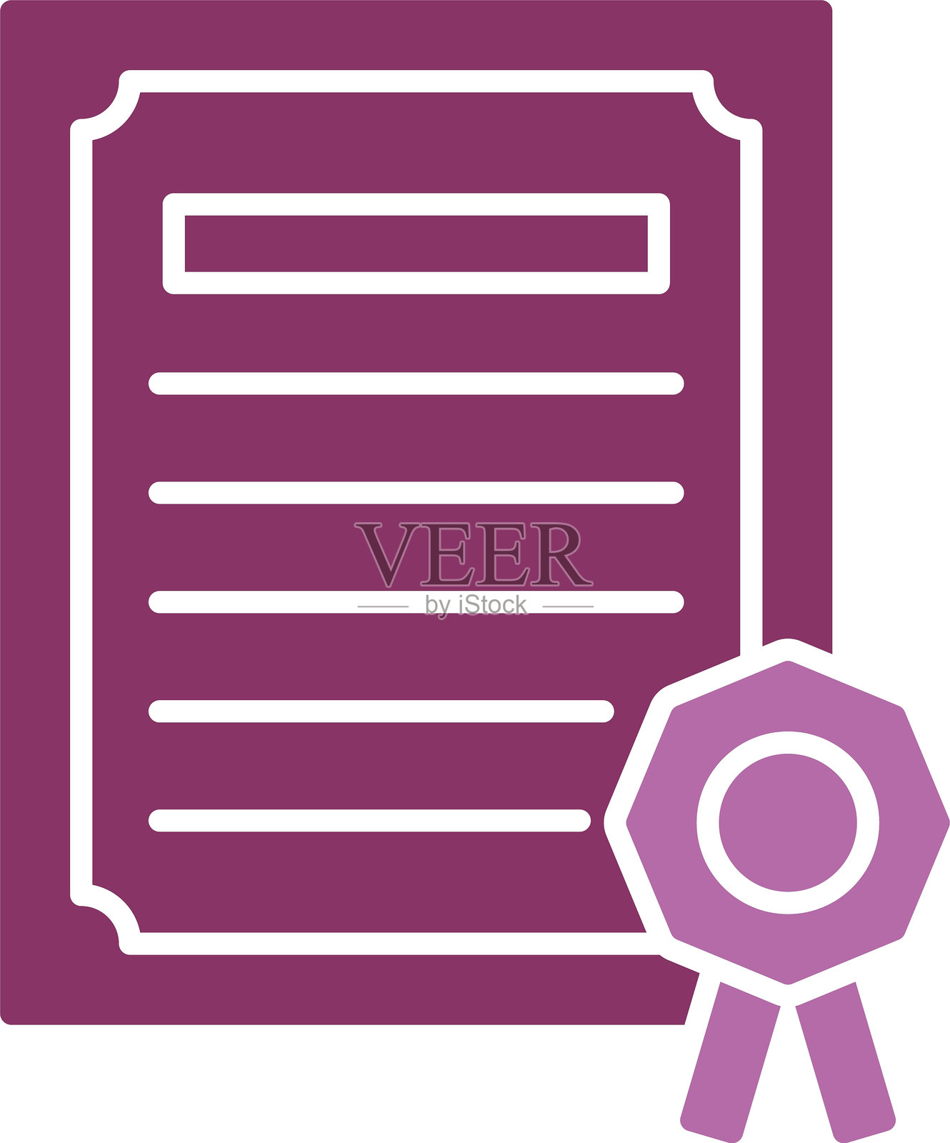 文凭图标双色设计插画图片素材