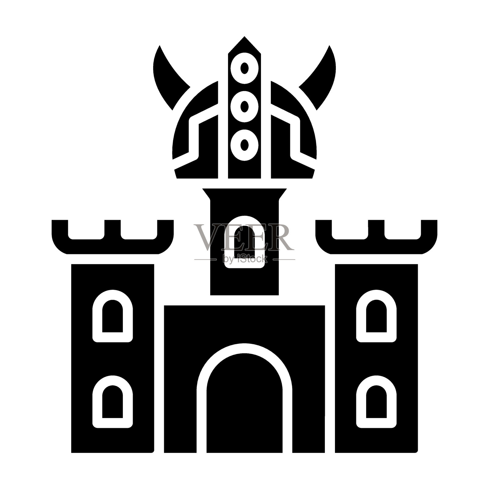 维京城堡图标风格插画图片素材