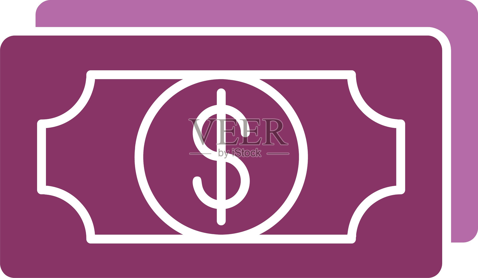 双色金钱图标插画图片素材