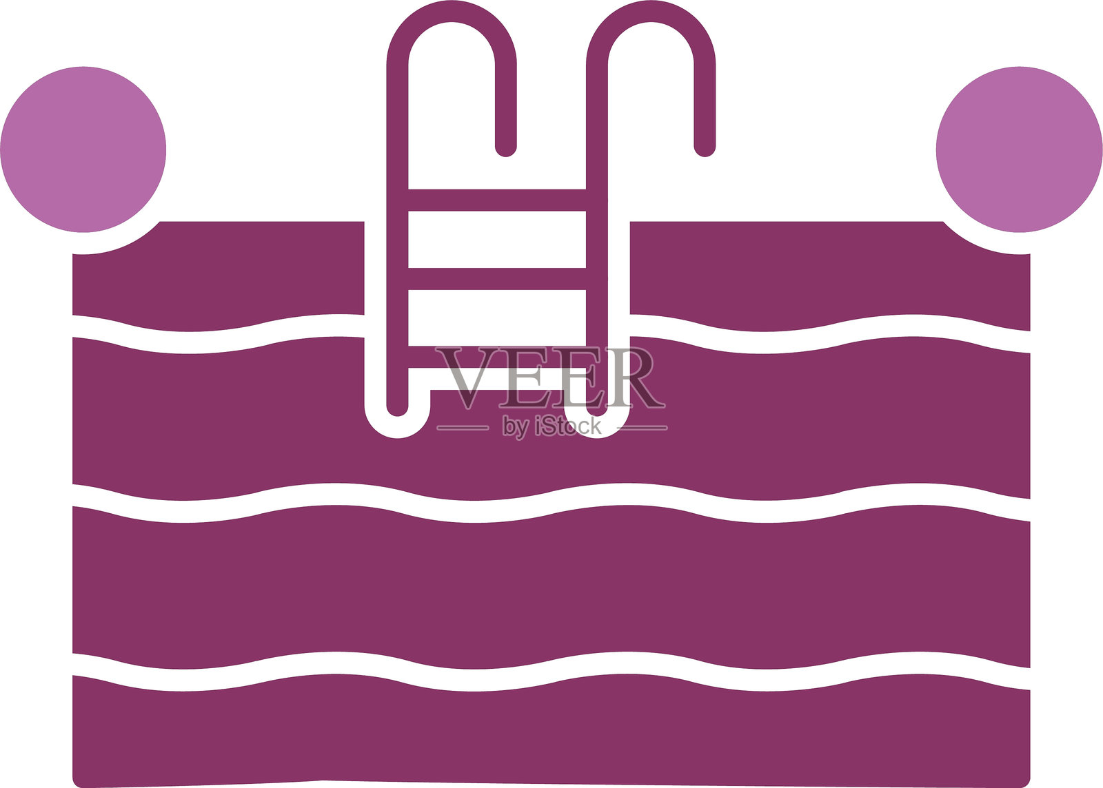 游泳池图标双色设计插画图片素材