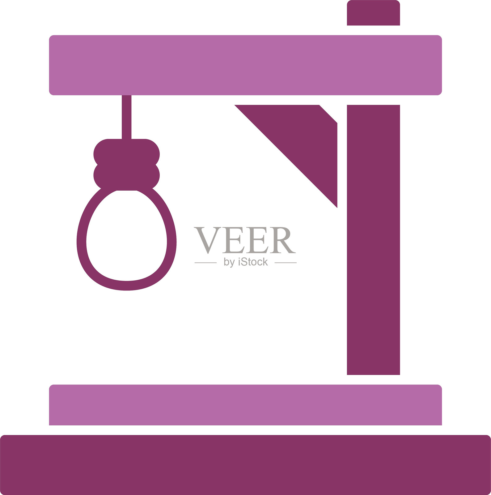 绞刑架图标双色设计插画图片素材