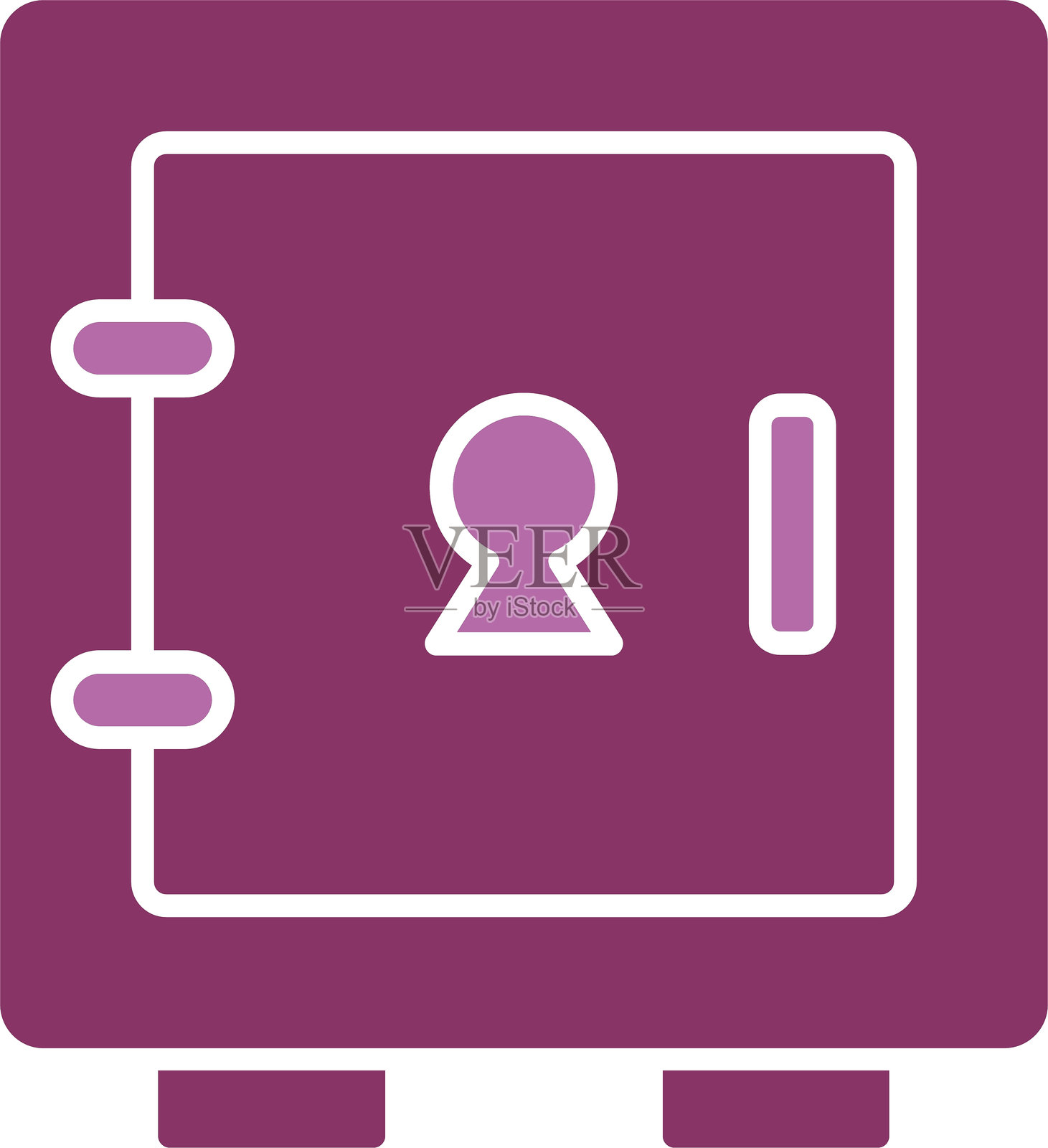 双色图标的锁定符号插画图片素材