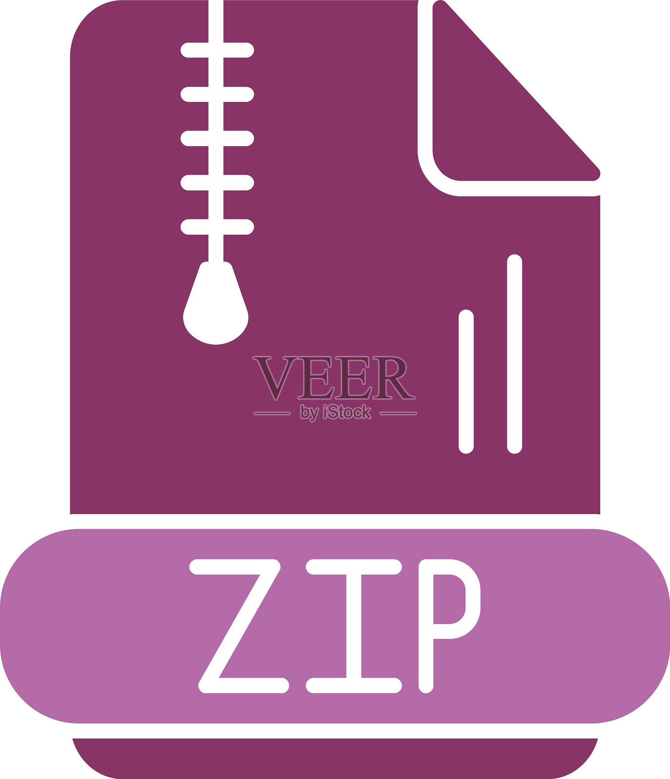 双色图标的拉链符号插画图片素材