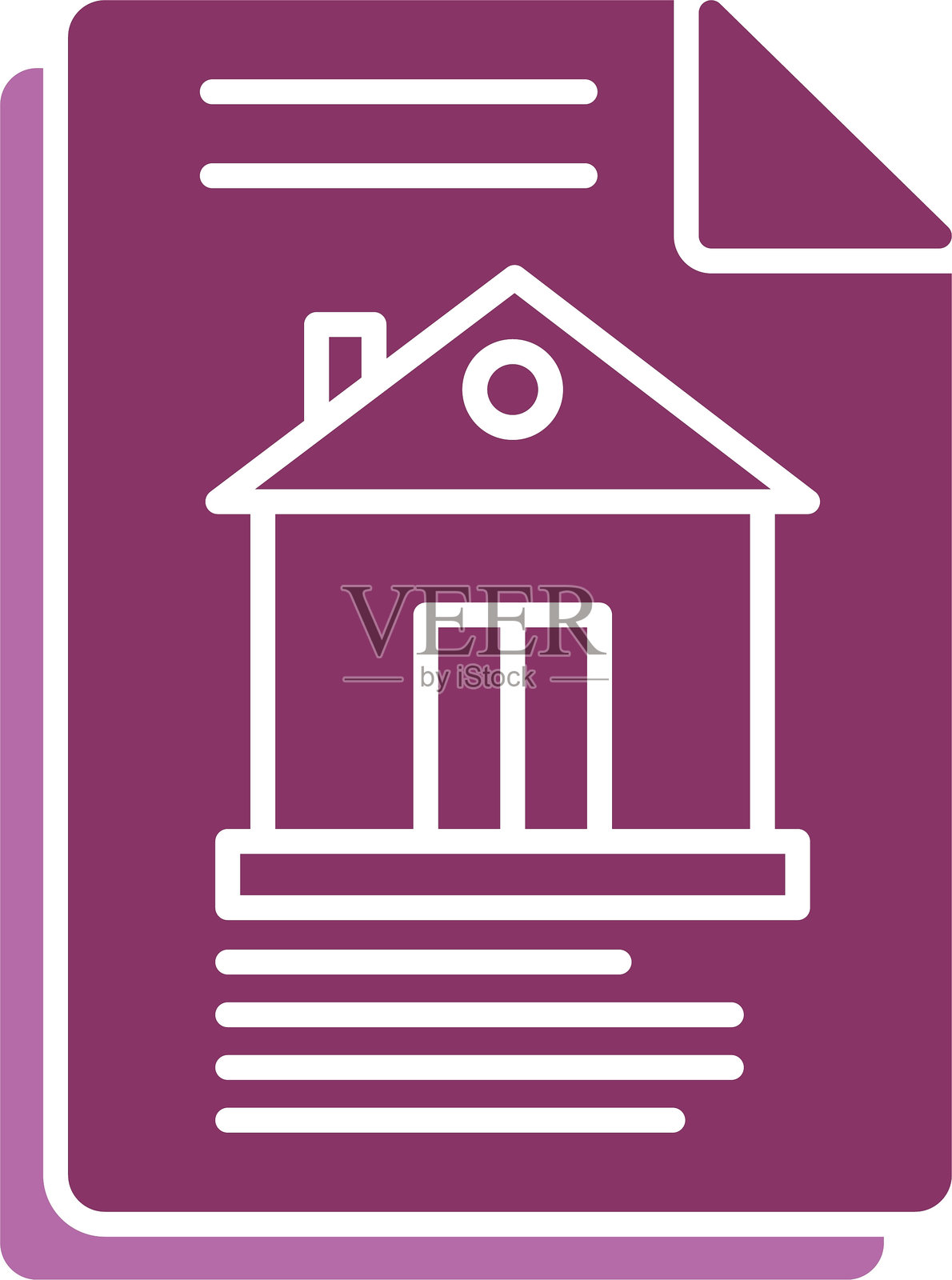 物业文件图标双色图标插画图片素材