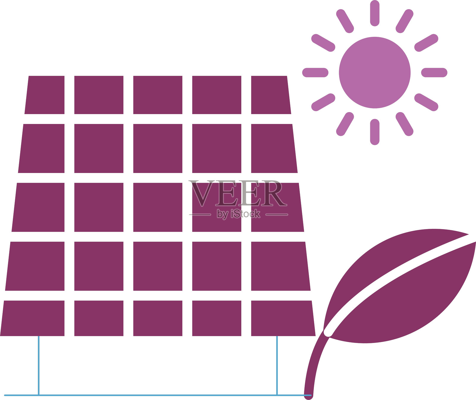 太阳能电池板图标（双色）插画图片素材