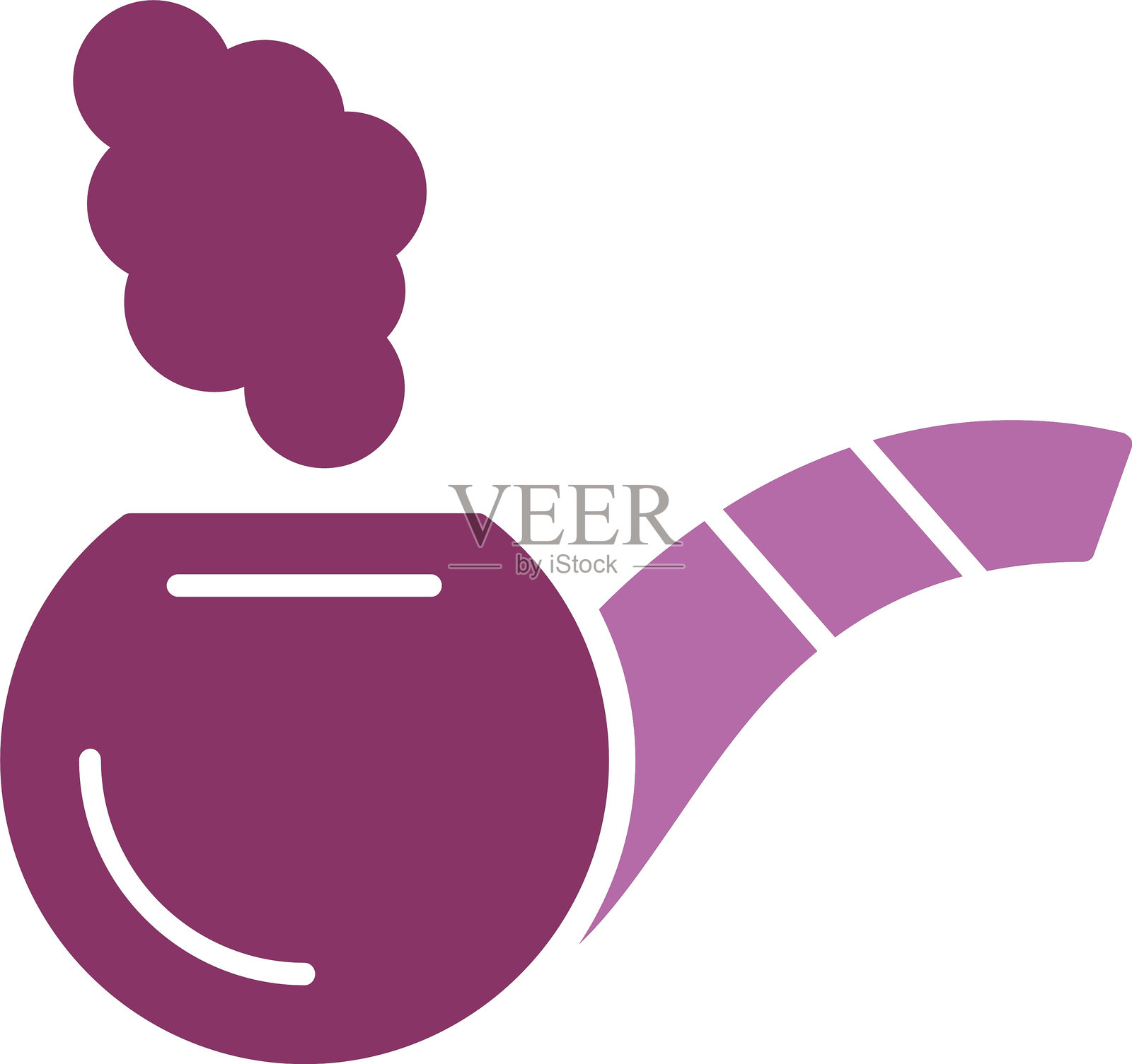 烟斗图标双色设计插画图片素材