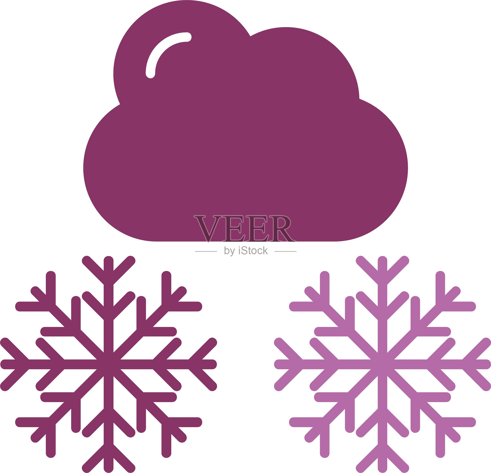 冬季符号双色图标插画图片素材