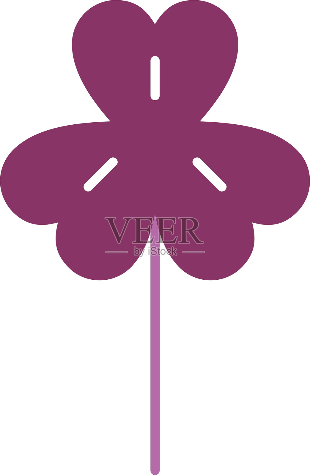 双色图标的三叶草符号插画图片素材