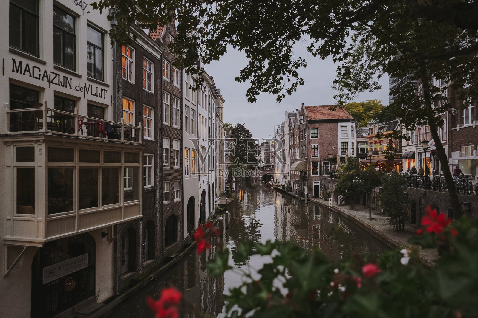 乌特勒支的运河照片摄影图片