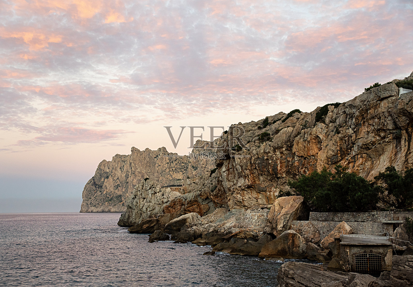 悬崖与日落的风景摄影照片摄影图片