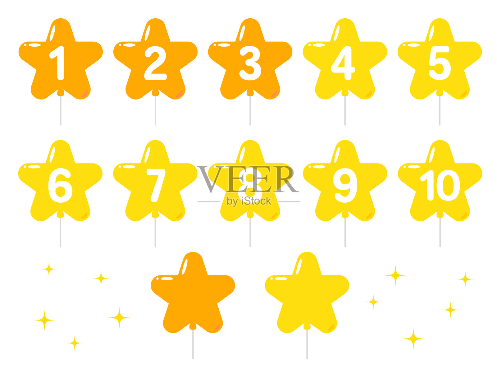 星形气球排名材料插画图片素材