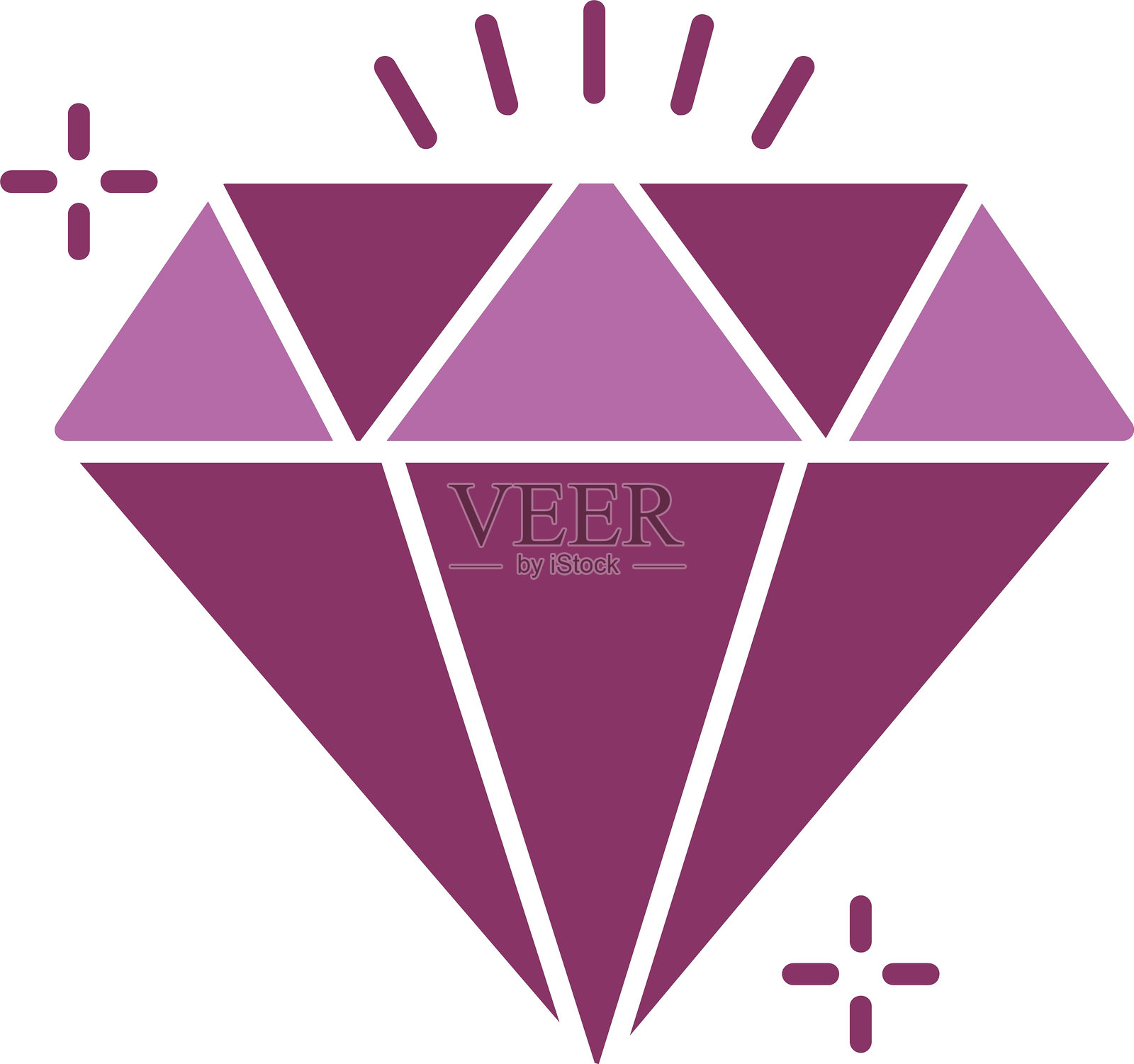 双色图标的钻石符号插画图片素材