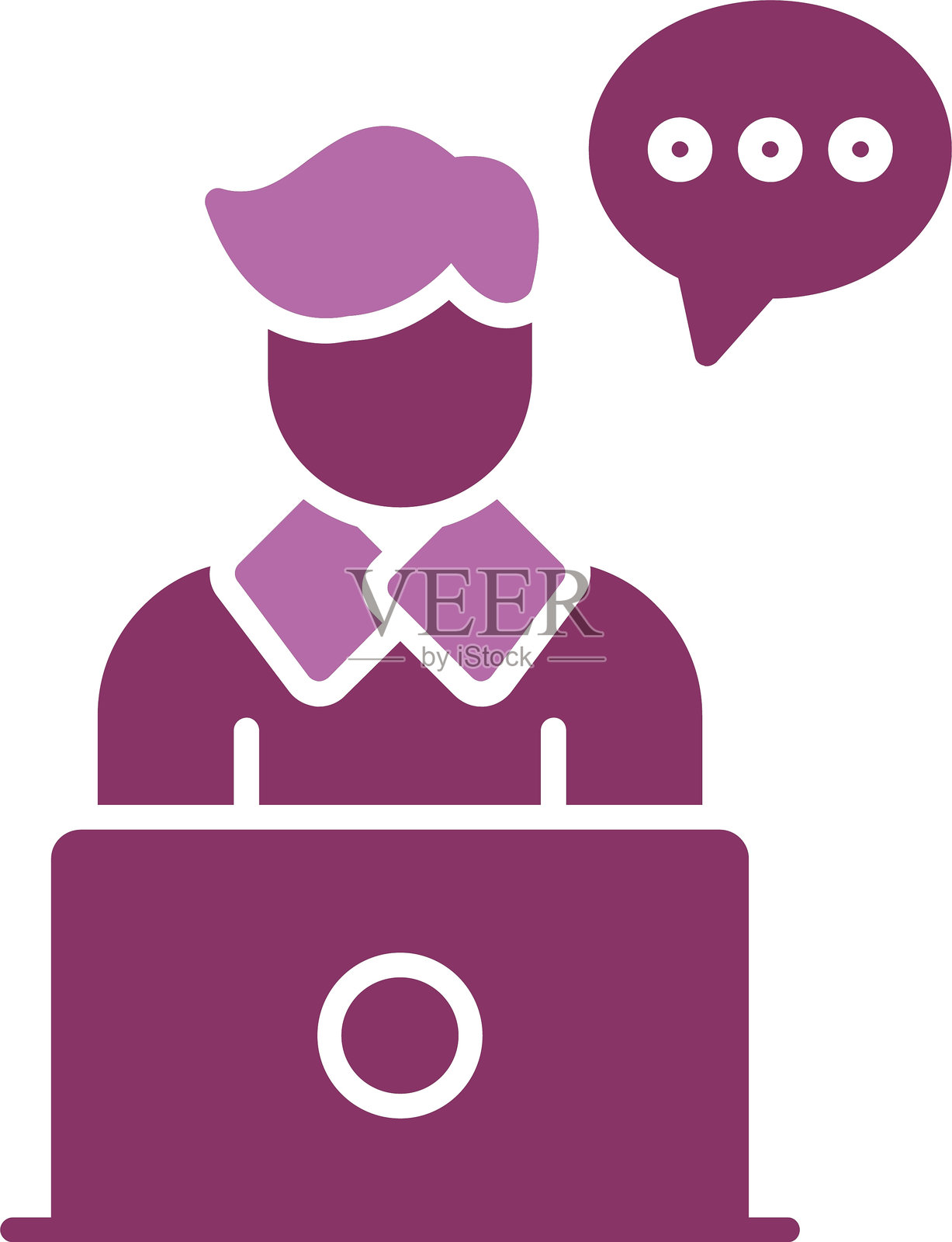 咨询图标双色设计插画图片素材