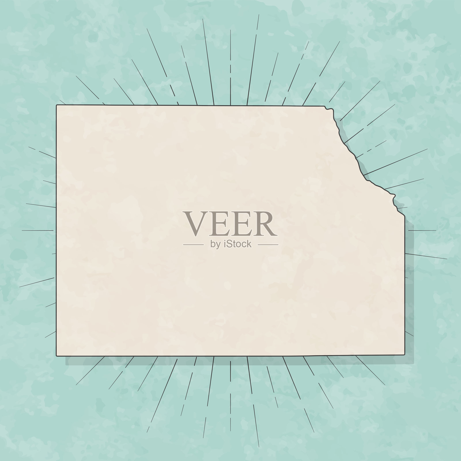 哈珀县，俄克拉荷马州。复古风格地图 - 旧纹理纸张插画图片素材