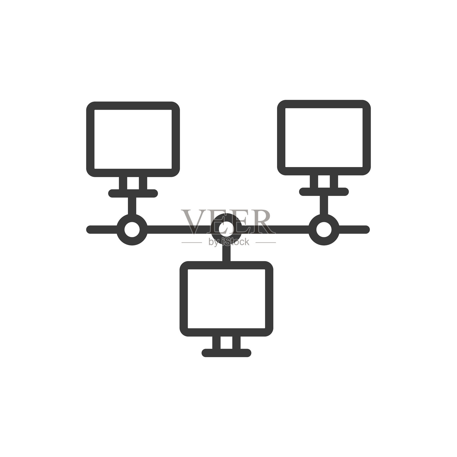 局域网，线条设计图标。局域网，网络，连接，以太网，路由器，交换机，白色背景上的数据矢量图。局域网可编辑线条图标。插画图片素材