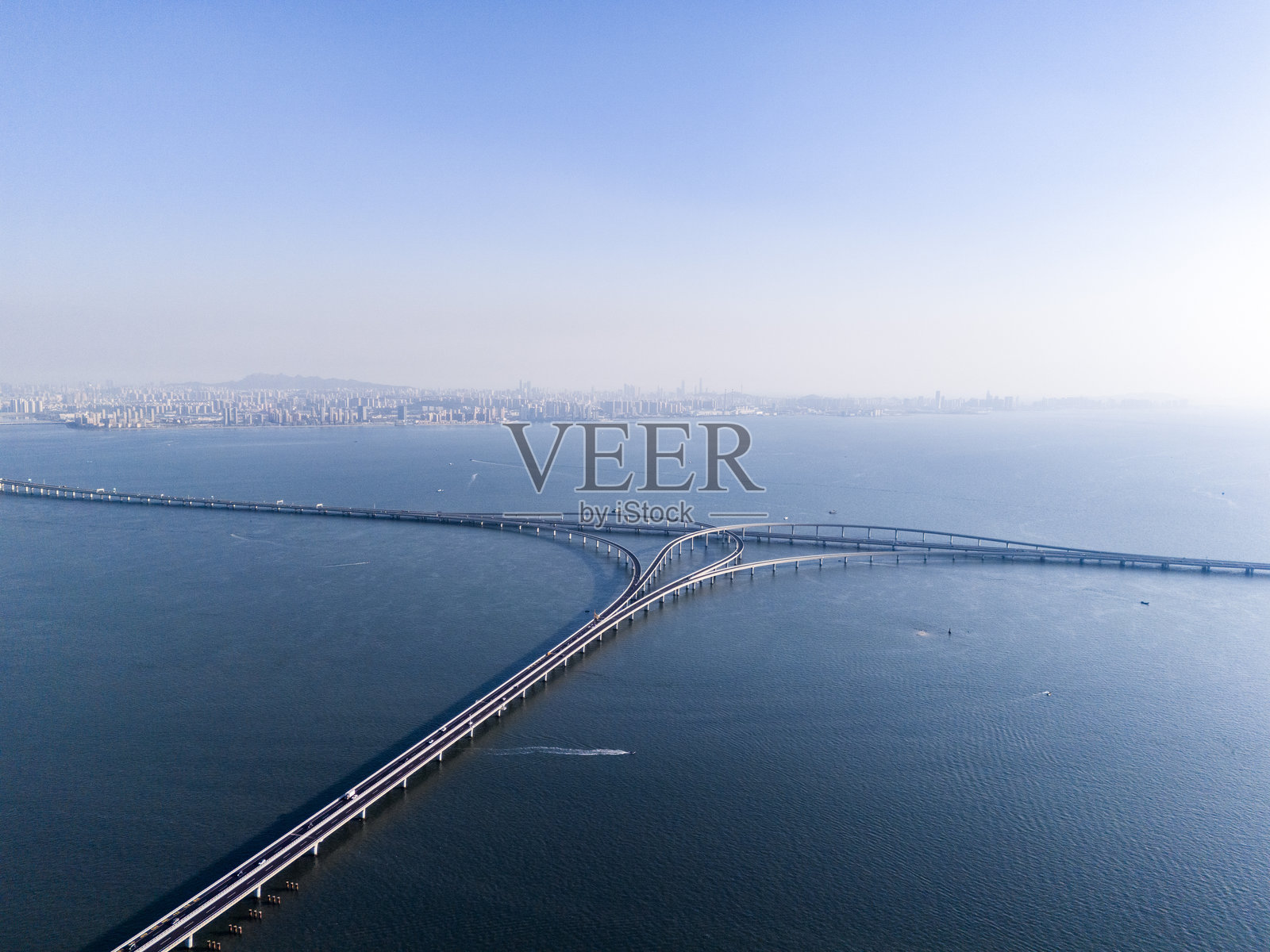 青岛胶州湾大桥，山东省，中国照片摄影图片