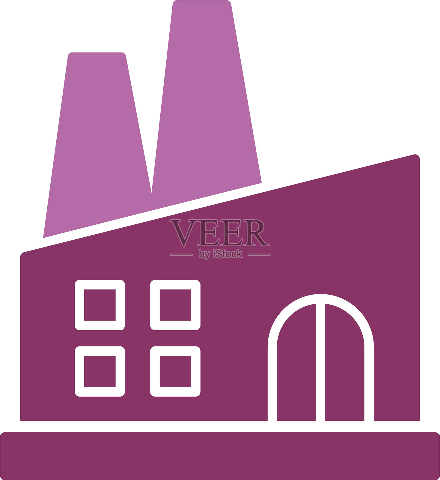 工厂图标双色设计插画图片素材