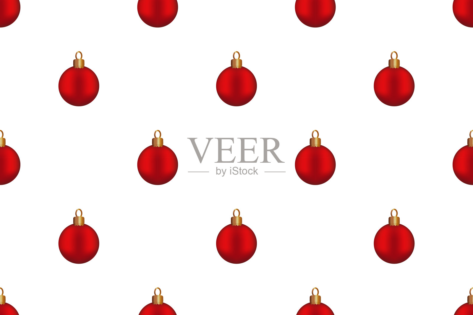 圣诞红球，孤立透明背景，矢量无缝图案插画图片素材
