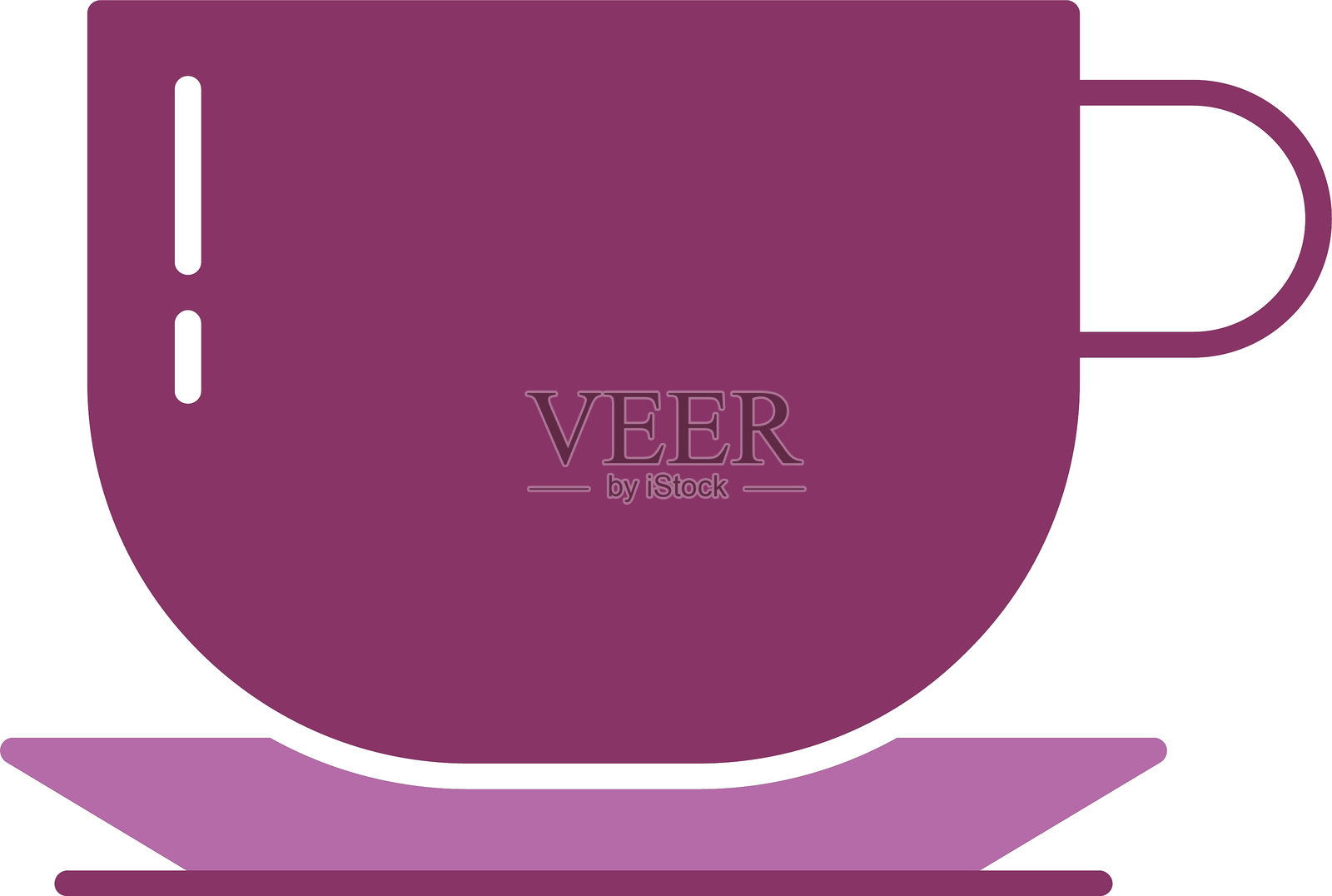 咖啡杯图标双色设计插画图片素材